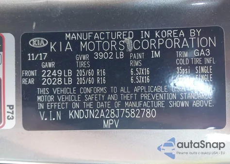 2018 Kia Soul from USA, damaged, VIN KNDJN2A28J7582780